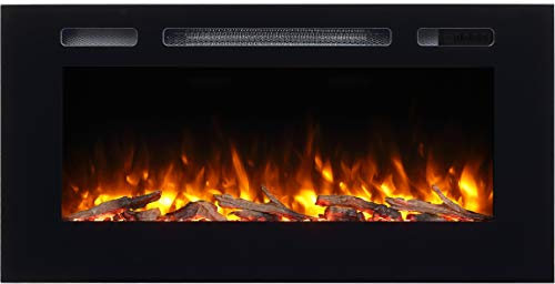 Chimenea eléctrico Hawnby, E140R 220/240Vac, 1&2kW, Troncos de árboles & Cristal, Control Remoto programable de 7 días (40)