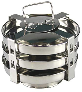 Stainless Steel 3 Plate Dhokla Stand Medium 3 Tier Indian Dhokla Stand for Cooker Steamer