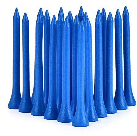 FINGER TEN Golf Tees Holz Tee 70 mm und 83 mm Wert Set 100 Count Professional Natürliches Hartholz Farbe Blau Weiß Rot Natürlich (Blau, 100mm（4 Zoll）)