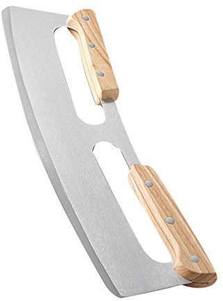 Cabilock 1pieza Cortador De Pizza De Acero Inoxidable Doble Mango Herramienta De Corte Para Pizzas y Verduras Diseño Ergonómico y Fácil De Limpiar