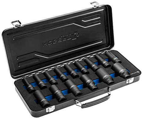HÖGERT HT4R049 - Juego de llaves de vaso (1/2''), color negro y azul