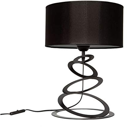 Light-Home Lampenschirm Tischlampe Modern - Elegante Nachttischlampe für Schlafzimmer Wohnzimmer - Tischleuchte E27-45x30 cm - Schwarz und Schwarz