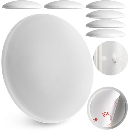 Türklinkenpuffer für Wände, 8 Stück, Ø 40 mm, in Weiß, selbstklebender Wandschutz für Türgriff, Türklinke, Fenstergriff, Anschlagdämpfer gegen Türanschlag, Türstopper Elastikpuffer, Wand Türpuffer