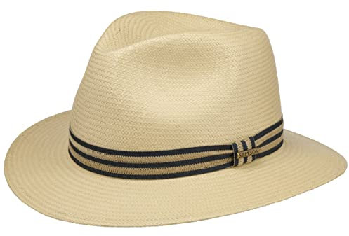 Stetson Altadena Toyo Traveller Strohhut Sonnenhut aus Toyostroh Ripsband Herren Damen Frühjahr Sommer Natur L (58-59 cm)