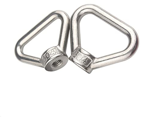 Tuerca de ojo M12 de acero inoxidable 304, forma de anillo triangular, tuerca de ojo de elevación, cierre de tuerca roscada, 2 uds.