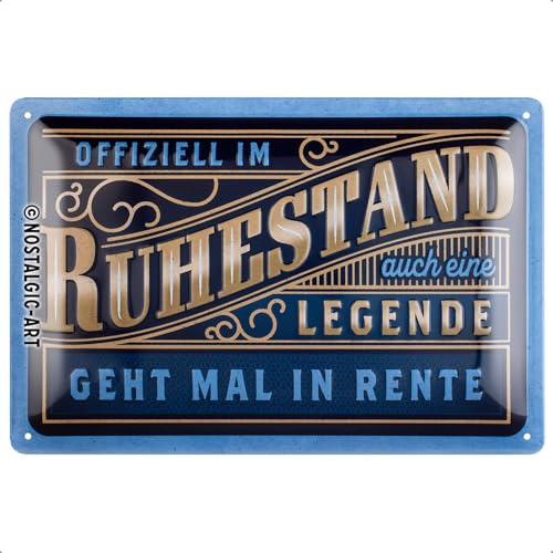Nostalgic-Art Retro Blechschild, 20 x 30 cm, Ruhestand – Geschenk-Idee für Renter, aus Metall, Vintage Design mit Spruch, Blechschilder Sprüche