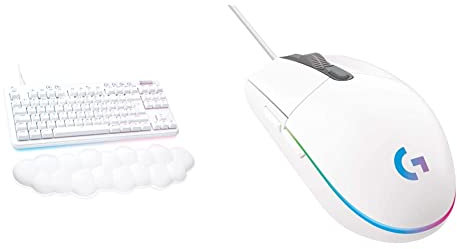 Logitech G G713 Wired Mechanical Gaming Keyboard with LIGHTSYNC RGB Lighting, White Mist & 203 LIGHTSYNC Gaming Mouse with Customizable RGB Lighting, 6 Programmable Buttons, White