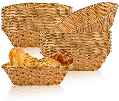 Plastic Oval Basket,16 Pack Small Fruit Bread Basket Food Storage Basket Bin Food Storage Basket & Fruit Basket Small Food Storage Baskets & Empty Gift Basket for Food Serving, Display, Vegetables,