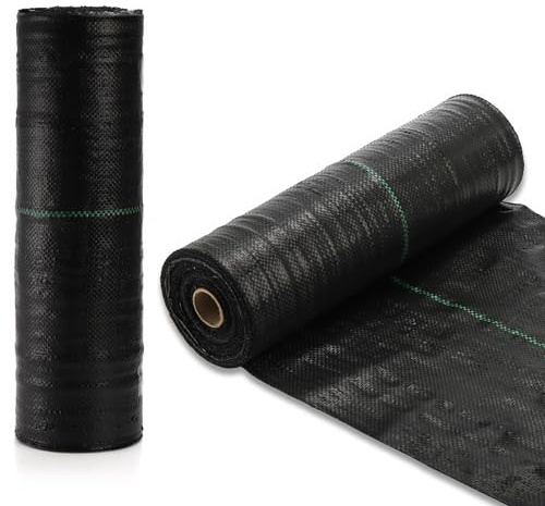 Suwimut 1.3FT x 250FT Weed Barrier Landscape Fabric, Heavy Duty Garden Cloth Ground Cover, Weed Block Gardening Mat Woven Geotextile Fabric for Garden, Yard, Pathway, Driveway, Road, Vegetable Patch