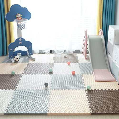JYHCD Stylische Puzzlematte Für Babys Und Kinder 30X30cm Baby Schaumstoffmatte Fliesen, 2.5Cm Dicke Baby Puzzle Matte Schaumstoff Spielmatten,Kinder Puzzle Bodenschutzmatte Yogamatte,Q,32Pcs