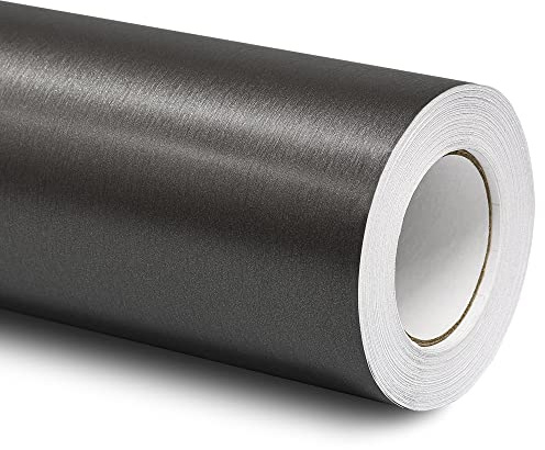 Folindo® 3D Alu gebürstet Titan Grau Autofolie (13€/m²) | 100 x 152 cm | Selbstklebende Luftkanal Folie zur Auto Folierung | Blasenfrei