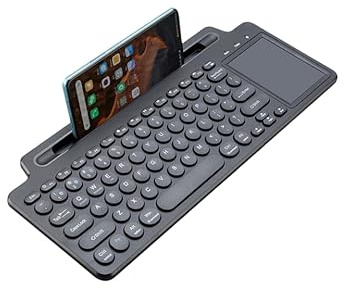 Teclado Bluetooth inalámbrico con número Touchpad 2.4G Teclado Inalámbrico Ratón Ranura para Tarjeta Teclado Numérico para iOS/Android Ordenador Portátil PC TV Box (with touchpad)