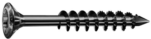 SPAX Fassadenschraube BLAX, 4,5 x 60 mm, Linsensenkkopf, Teilgewinde, Edelstahl A2, T-STAR plus, schwarz