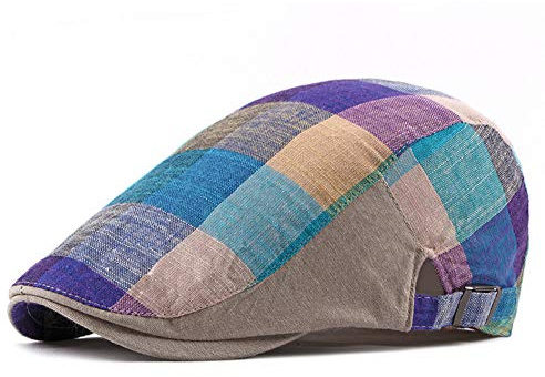 Adantico Herren Damen Check Pattern Schirmmützen Flat Cap