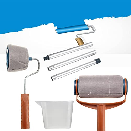 6 PCS Paint Roller Professional Paintbrush Flocked Edger Easy Room Wall Painting Tools