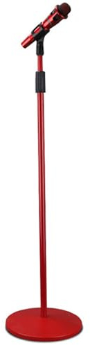 Soporte Microfono pie, Soporte de Suelo para Micrófono de Metal Ajustable de alta Resistencia, Adecuado para Cantar/Transmitir en vivo/Escenario, con Base Redonda Ponderada, Soporte Micro ( Color : B