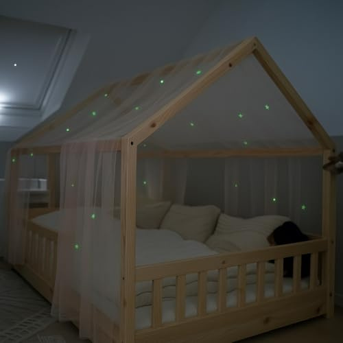 lilimaus Hausbett Himmel mit leuchtenden Sternen - Betthimmel Hausbett Deko