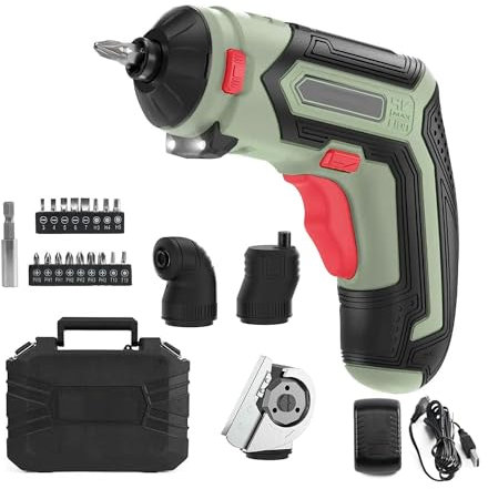 Avilia Set Avvitatore Multifunzione 4V con Batteria 1,5 Ah e Valigetta - Mini Trapano con 26 Accessori, con Motore in Rame e Luce LED Integrata