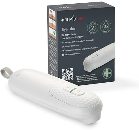 Nuvita 2110 ByeBite Insect Bite Remover - Quick Relief from Itching and Burning, Chemical Free, Portable, with Dual Heat Setting for Quick Treatment