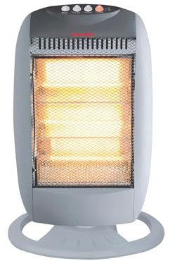 Wintem Stufa Alogena Elettrica 3 Elementi Indipendenti 1200W - Ideale per Riscaldare Piccole Stanze in Casa o Ufficio con Protezione al Ribaltamento e Antisurriscaldamento per una Sicurezza Ottimale