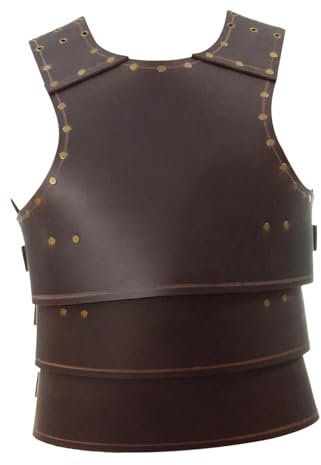 LOVIVER Mittelalterlicher Brustpanzer aus PU- für Ritter, Cosplay, Piraten, Männer und Frauen, Dunkelbraun
