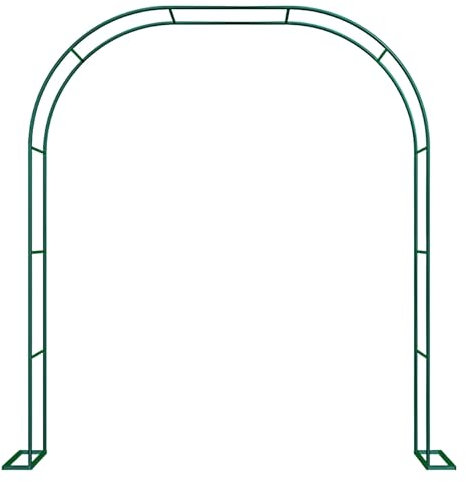 Rosenbogen aus Metall, 200 cm breit für Kletterpflanzen, Rankhilfe Rankgitter grün mit dekorativem Pavillon für Gartendekoration