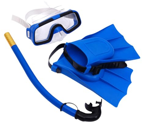 ifundom Set di Attrezzatura da Snorkeling per Ragazzo Ragazza Pinne Regolabili in Pvc e Maschera Subacquea Cinturino Completamente Regolabile per Vacanze All'aperto in Famiglia