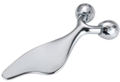 Doppelzweck Metall-Gesichtsroller & Gua-Sha-Massagegerät für Augen und Gesicht, 12,8 x 5,2 cm, 4 Design-Optionen (Stil 2)