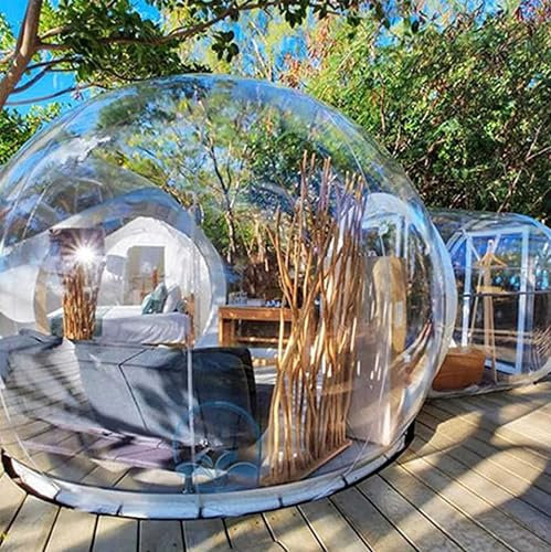 Tenda gonfiabile a bolle con tunnel singolo, gazebo portatile trasparente per interni ed esterni, campeggio, feste, uso in cortile, include ventilatore