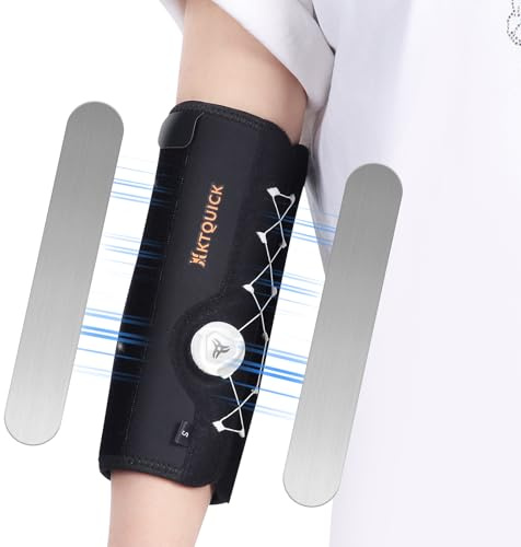 KTQUICK Codera Ajustable con Botón Giratorio, Vendaje Para Codo de Hombre y Mujer, Transpirable y Cómodo, Férula Para Codo de Tenis, Codo de Golfista, Deporte (Derecha, S)