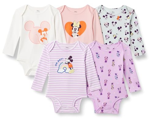 Amazon Essentials unisex - bebis Disney | Marvel | Star Wars Long-sleeve Bodysuits Bodysuit (5-pack)