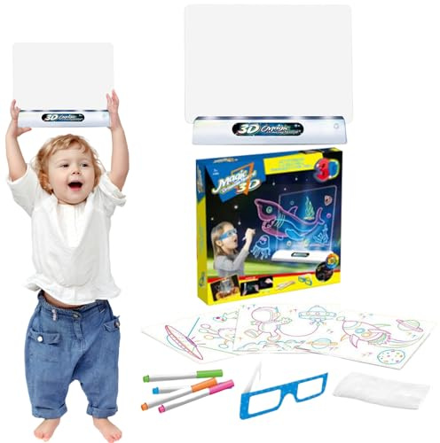 Blocco di disegno a LED - Luci del tavolo da disegno, pad magico 3D | Lettera fluorescente di tavolette per pittura creativa ortografia