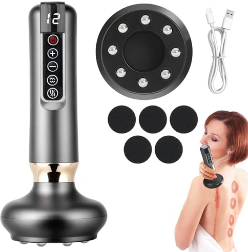 Cellulite Massagegerät, Schröpfgerät Lipödem Massagegerät, Elektrisches Schröpfmassagegerät mit Saugnapf, 12 Gängen Verstellbares Cellulite Roller Massagegerät für Taille Nacken Arme und Beine
