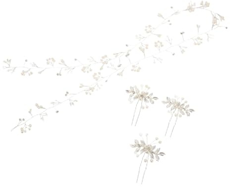 Gatuida Haarschmuck mit Perlen-haarreif und Haarnadeln für Braut-haarschmuck Hochzeit-haarschmuck Braut-haarreif mit Rankenmuster Haarschmuck für Damen