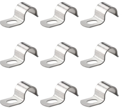 YYIGVMO 9 Pezzi Ø 12mm Singolo a U Morsetti Tubi, U-Fascette Stringitubo in Acciaio Inox, Fascette di Fissaggio a Foro Singolo, Per il Fissaggio di Cavi, Fili e Tubi