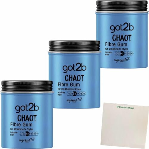 usy Bundle für got2b Fibre Gum Chaot 3er Pack (3x100ml Dose) + usy Block