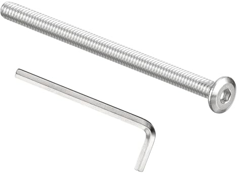 PATIKIL 1/4-20 x 4 Zylinderschrauben Mit Innensechskant Und Flachem Kopf 10PCS 304 Edelstahl 18-8 Möbelschrauben Mit Innensechskantschlüssel Für Schiffszusammenbau Mechanische Silber