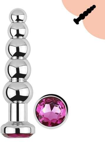 Analplug Metall, Butt Plug Edelstahl, Plug für Frauen Sex, Anal Plug, Analspielzeuge Dildo Anal Analkette, Analkugeln Sexspielzeug für Anfänger Erfahrene Paare Männer Damen (Rosenrot)