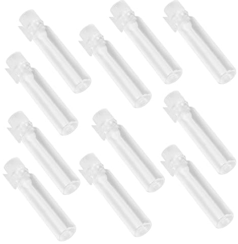 ABOOFAN 50 pièces Flacons Échantillons Verre Transparent avec Bouchons Plastiques Mini Bouteilles Rechargeables pour Parfum Huiles Essentielles Aromathérapie et Cosmétiques de Voyage