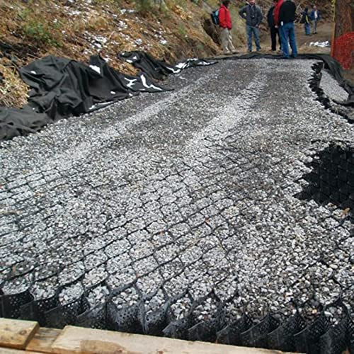 GJZQDKX Stabilisateur de Gravier Geo Grid pour Gazon, Sable, Gravier, Pierres et Boue - Grilles Flexibles en polyéthylène de 2 m x 7 m, Installation et découpe faciles, Solution de drainag