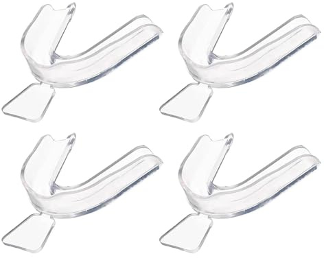 dinghaole 4 vassoi trasparenti per sbiancamento dei denti, in termoplastica, modellabili, riutilizzabili, kit per l'igiene orale dentale per sbiancamento e protezione del sonno notturno