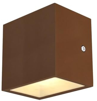 SLV SITRA CUBE WL, LED Outdoor Wand- und Deckenaufbauleuchte, rost farbend, IP44, 3000K, 10W