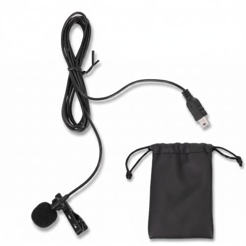 Mini USB Lavalier Lapel Microphone for 3/3+/4 - Omnidirectional Stereo Sports External Chest Mic with Collar Clip, Audio Video Recording Camera Accessory