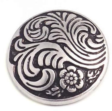 10 Stück edle Metallknöpfe, antiksilber, rund, 17 mm - mit Blumenmuster - Lochgröße 2,2mm -Dicke: 8mm - Knopf Knöpfe Ösenknöpfe Jackenknöpfe Mantelknöpfe zum annähen nähen