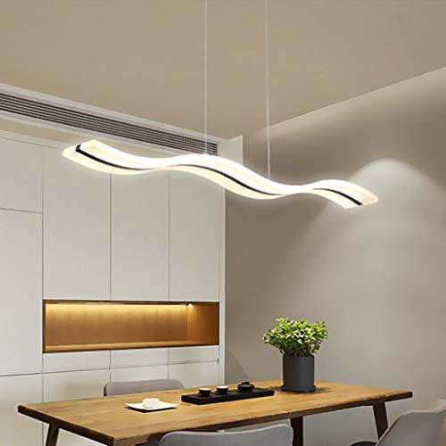 LED 36W Lampada A Sospensione Moderna Del Soffitto Della Luci Pendenti in Acrilico Ondulazione Dispositivo Regolabile in Altezza Telecomando Soggiorno Sala Da Pranzo Lampadario Camera Ciondolo,Dimming