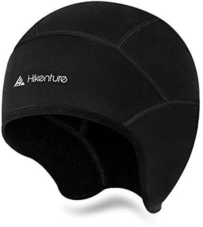 HIKENTURE Fahrradmütze Winter Warm Winddicht Bequem Unterhelm für Fahrradhelm, Skihelm, Rennrad, Mountainbike, leicht, mit oder ohne Brillenloch