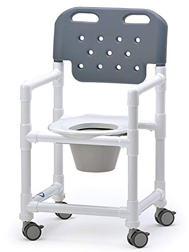 RCN SCC 200 Duschstuhl aus Spezialkunststoff | ergonomisch geformte Rückenlehne | garantiert Nicht rostend | bis zu 150 kg belastbar (SCC 200, Graphit)