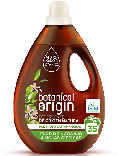 Botanical Origins Detergente para Lavadora Ecológico apto para Pieles Sensibles, Fragancia Flor de Naranjo y Hojas Cítricas - 35 Lavados