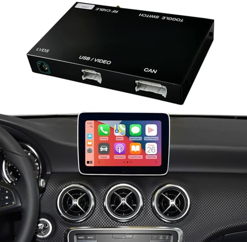 Road Top CarPlay Modul für Mercedes W205 GLC NTG5 Wireless CarPlay | Für Mercedes C/GLC/A/B/V Klasse 2015-2018 (W205/W246/W447/X156/C117/X253/C253), Wireless CarPlay Android Auto, MirrorLink