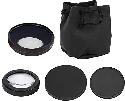 01 Obiettivo grandangolare per Fotocamera, Obiettivo aggiuntivo ad Alta trasmittanza 0,45X, Lega Nera e Vetro Ottico per Obiettivo da 67 mm per Filtro da 80 mm